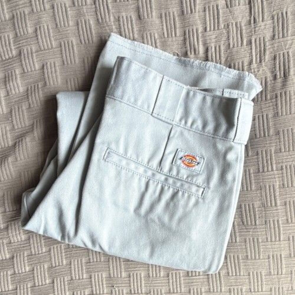 Dickies 874 Original Fit Work Pants 30x27 Light Blue Raw Cut Hem Skate